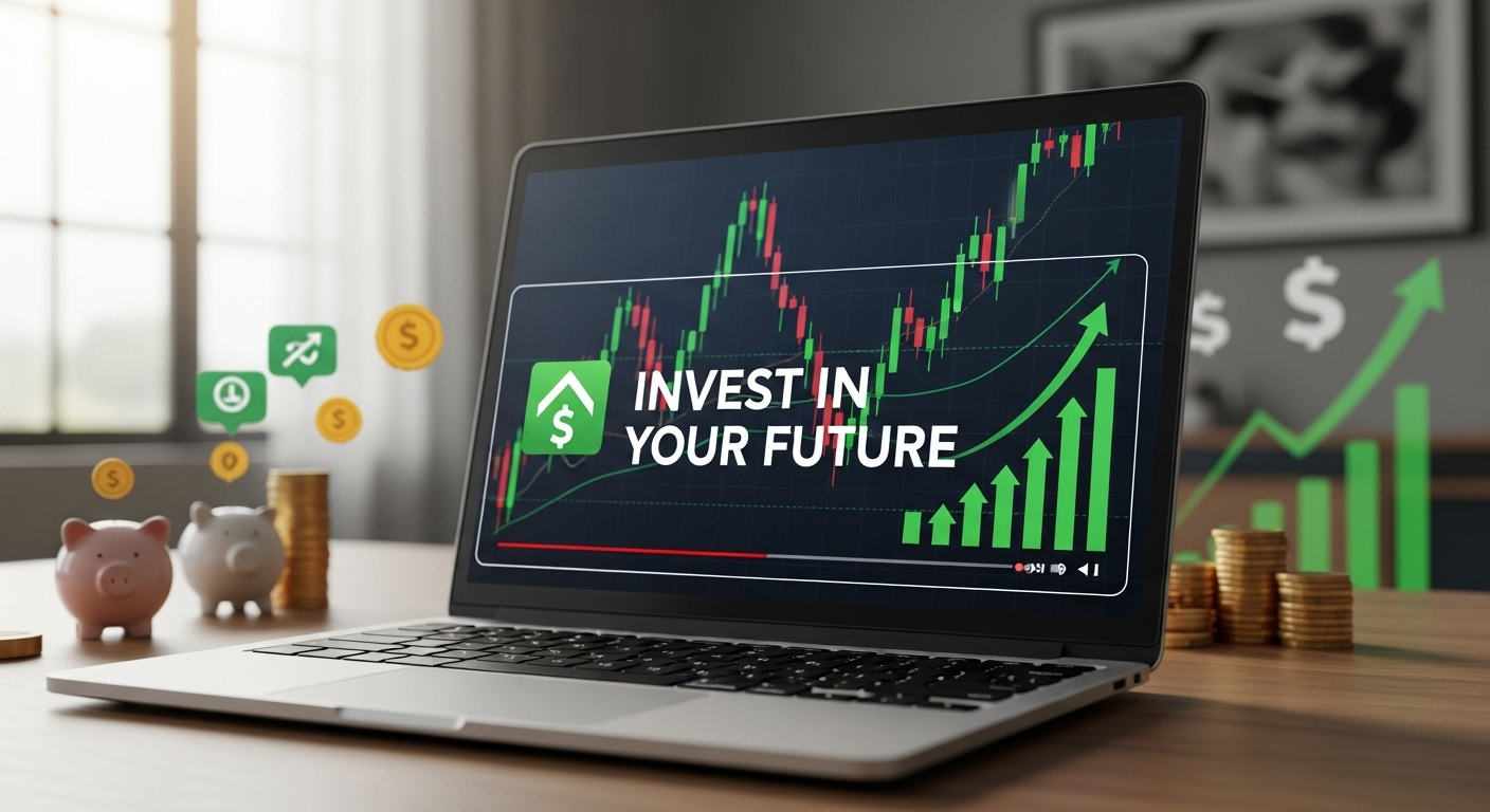 Màn hình laptop cận cảnh hiển thị video chất lượng cao kèm quảng cáo kỹ thuật số, minh họa cơ hội kiếm tiền trên YouTube Cash tại văn phòng làm việc tại nhà hiện đại.