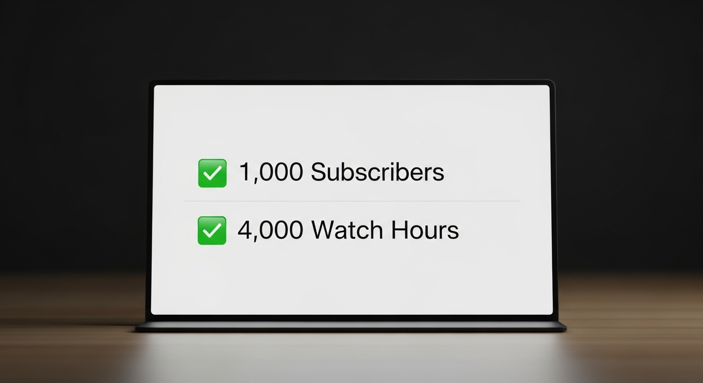 Màn hình hiển thị thành công 1.000 người đăng ký và 4.000 giờ xem, các cột mốc quan trọng để đủ điều kiện tìm hiểu cách bật kiếm tiền trên Youtube.
