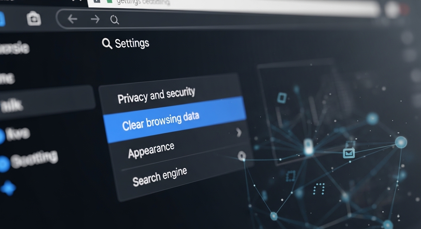 Màn hình máy tính hiển thị cài đặt trình duyệt web, làm nổi bật tùy chọn 