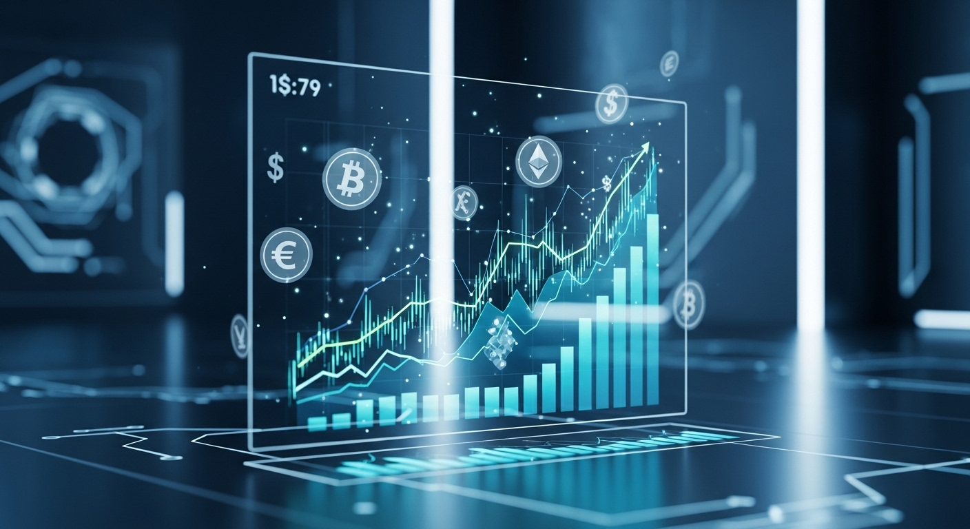 Màn hình hologram công nghệ cao hiển thị biểu đồ tăng trưởng tài chính và tiền kỹ thuật số, gợi ý các chiến lược cách kiếm tiền trên TikTok hiệu quả. Màn hình hologram công nghệ cao hiển thị biểu đồ tăng trưởng tài chính và tiền kỹ thuật số, gợi ý các chiến lược cách kiếm tiền trên TikTok hiệu quả.