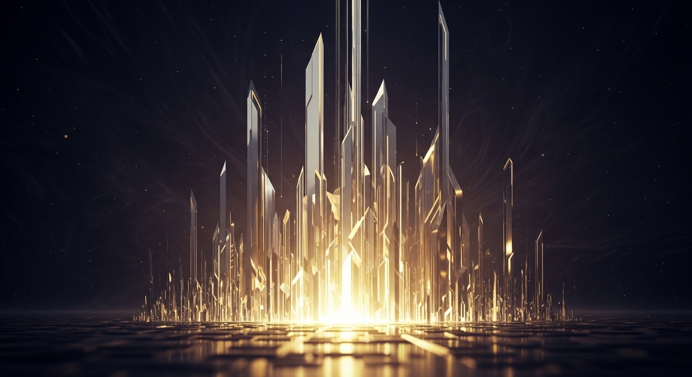 Hình ảnh trừu tượng về sự phát triển kỹ thuật số với cấu trúc hình học vàng bạc, thể hiện tiềm năng không giới hạn của việc kiếm tiền online MMO. Hình ảnh trừu tượng về sự phát triển kỹ thuật số với cấu trúc hình học vàng bạc, thể hiện tiềm năng không giới hạn của việc kiếm tiền online MMO.