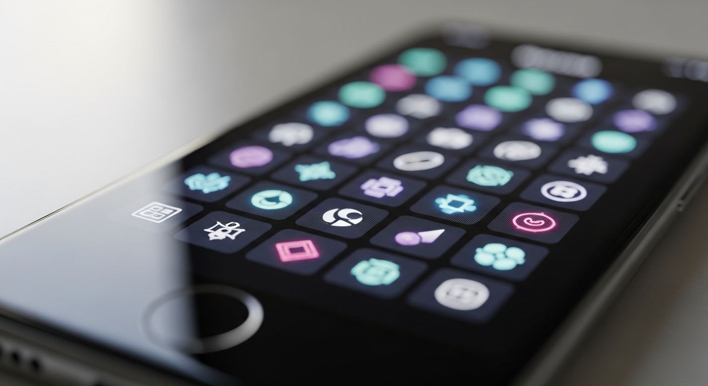 Màn hình điện thoại hiển thị các token kỹ thuật số đầy màu sắc đang tích lũy, giao diện của một app kiếm tiền online hiệu quả.