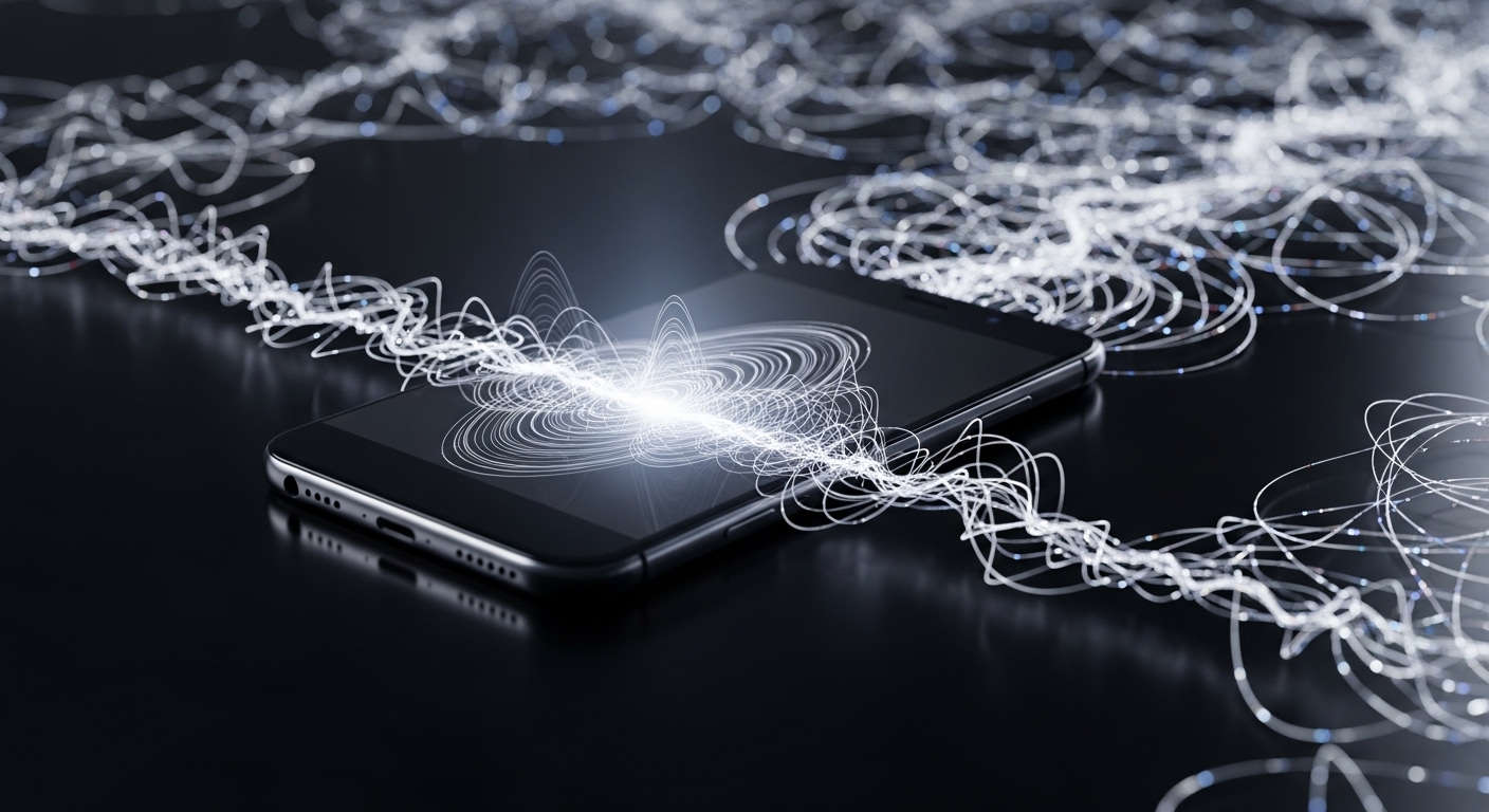 Điện thoại thông minh hiện đại phát ra sóng năng lượng ánh sáng, minh họa kết nối mạng. Hình ảnh này giúp bạn hiểu rõ hơn về Proxy dân cư là gì trong bối cảnh kỹ thuật số.
