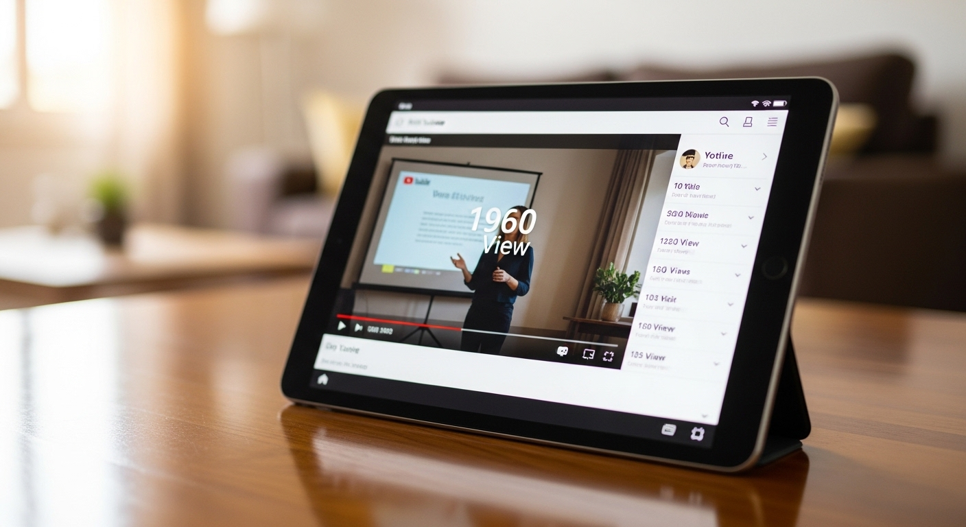 Góc làm việc chuyên nghiệp gọn gàng với máy ảnh mirrorless, micro thu âm chất lượng và laptop hiển thị phần mềm chỉnh sửa video, lý tưởng cho người sáng tạo nội dung muốn tìm hiểu cách bật kiếm tiền Youtube.