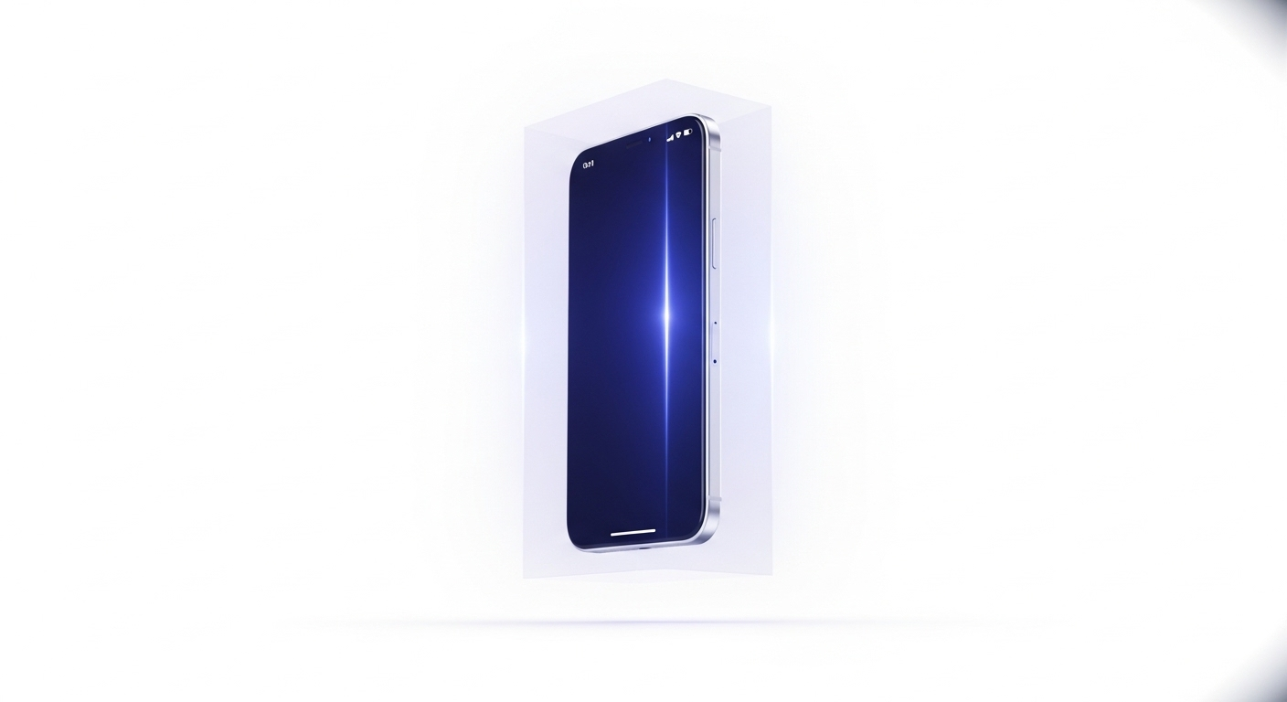 Hình ảnh điện thoại bạc với ảnh đã tách nền AI siêu chính xác trên màn hình tối giản, minh họa cách sử dụng Canva AI hiệu quả cho thiết kế.