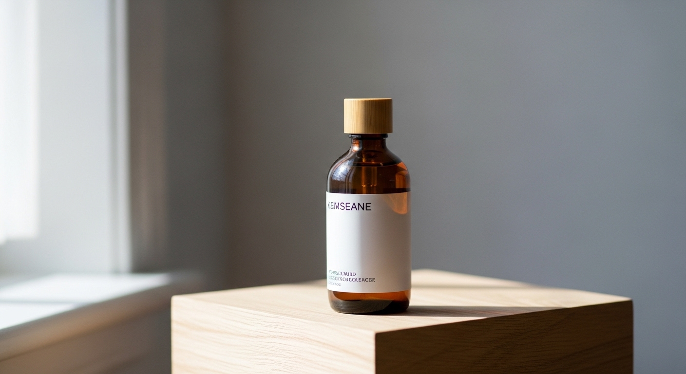 Sản phẩm thẩm mỹ được trưng bày tinh tế trên bề mặt gỗ tối giản, dưới ánh sáng dịu từ cửa sổ, hoàn hảo cho việc tạo nội dung chất lượng cao và kiếm tiền từ Story Facebook.