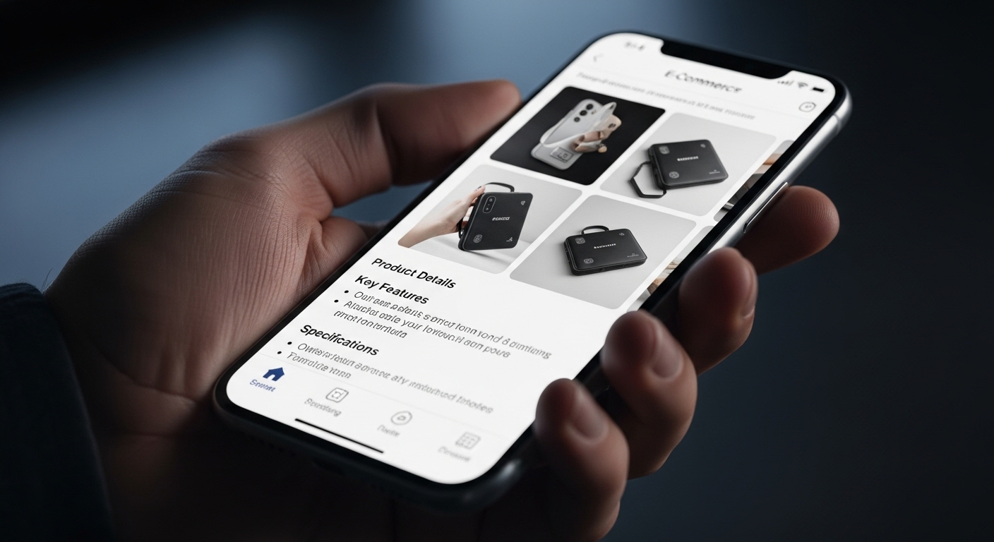 Trang sản phẩm Shopee hiển thị trên điện thoại với hình ảnh rõ nét và mô tả cấu trúc tốt, minh họa kỹ thuật chốt sale Shopee hiệu quả.