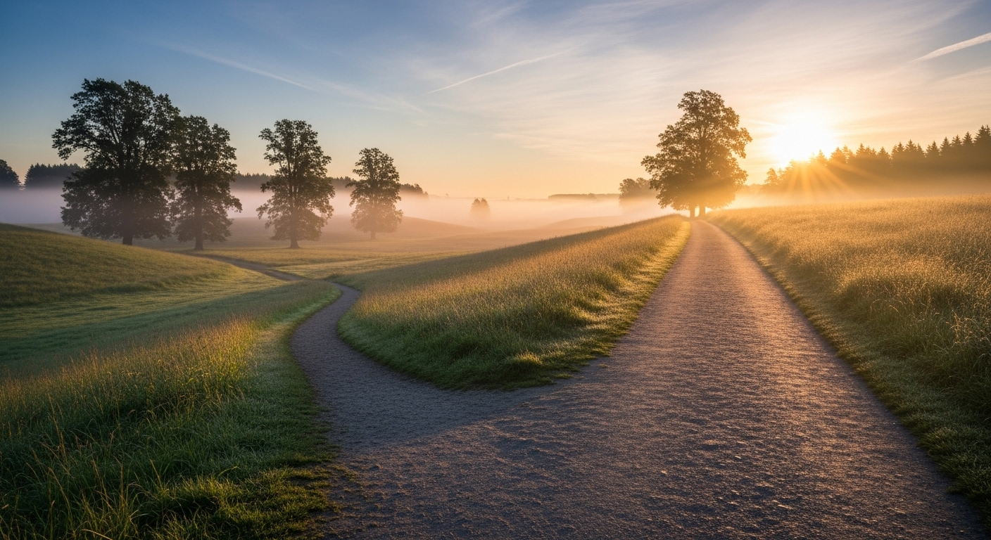 một rộng sáng, một hẹp râm. Hình ảnh tượng trưng cho các lựa chọn kiếm tiền online.