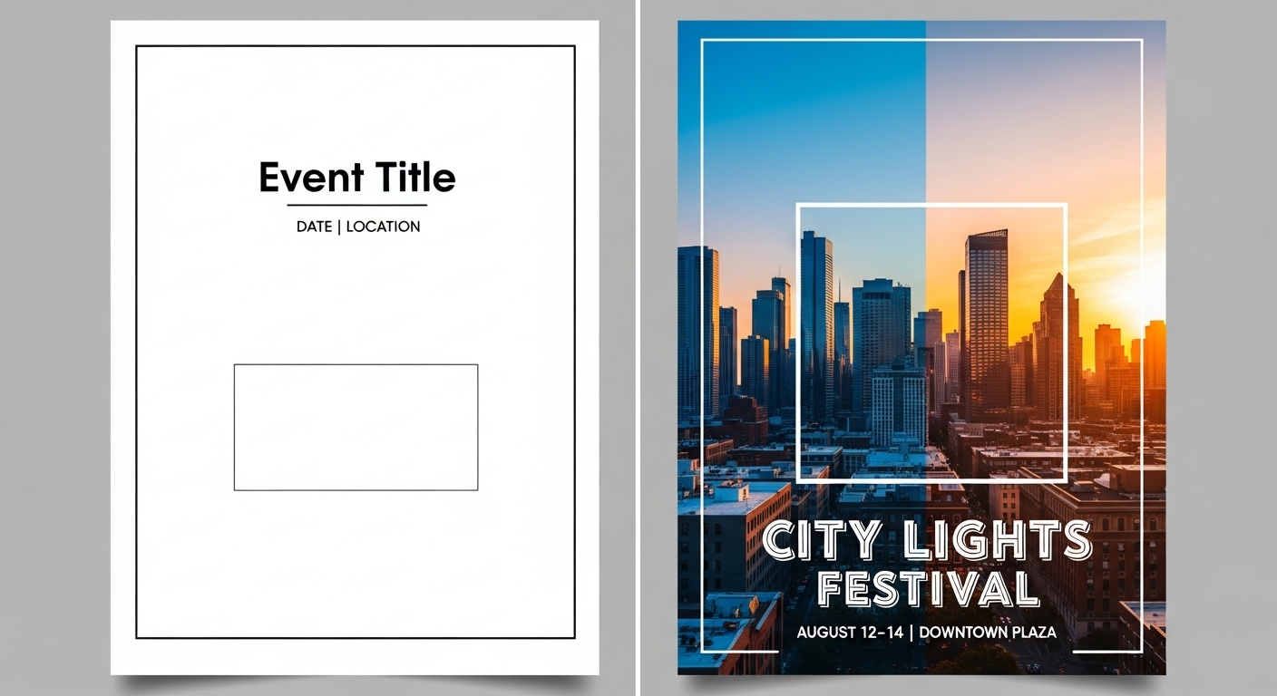 từ mẫu cơ bản sang thiết kế sống động, tùy chỉnh với hình ảnh, màu sắc và phông chữ mới.