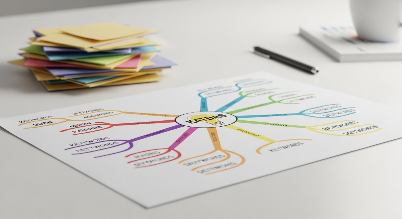 Sơ đồ tư duy được tổ chức hoàn hảo với cấu trúc phân cấp, nhánh mã màu và từ khóa súc tích, minh họa cách làm mindmap trên Canva giúp sắp xếp thông tin từ ghi chú lộn xộn thành trình bày trực quan gọn gàng.