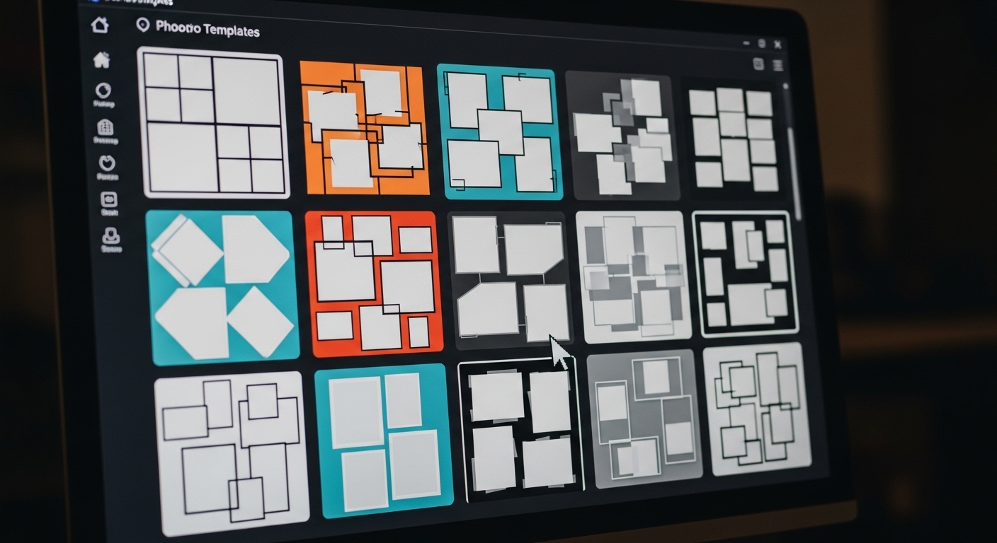Màn hình máy tính bảng hiển thị nền tảng thiết kế trực tuyến, với hình ảnh được kéo thả vào bố cục ghép ảnh, minh họa cách ghép ảnh trên Canva một cách dễ dàng và trực quan.
