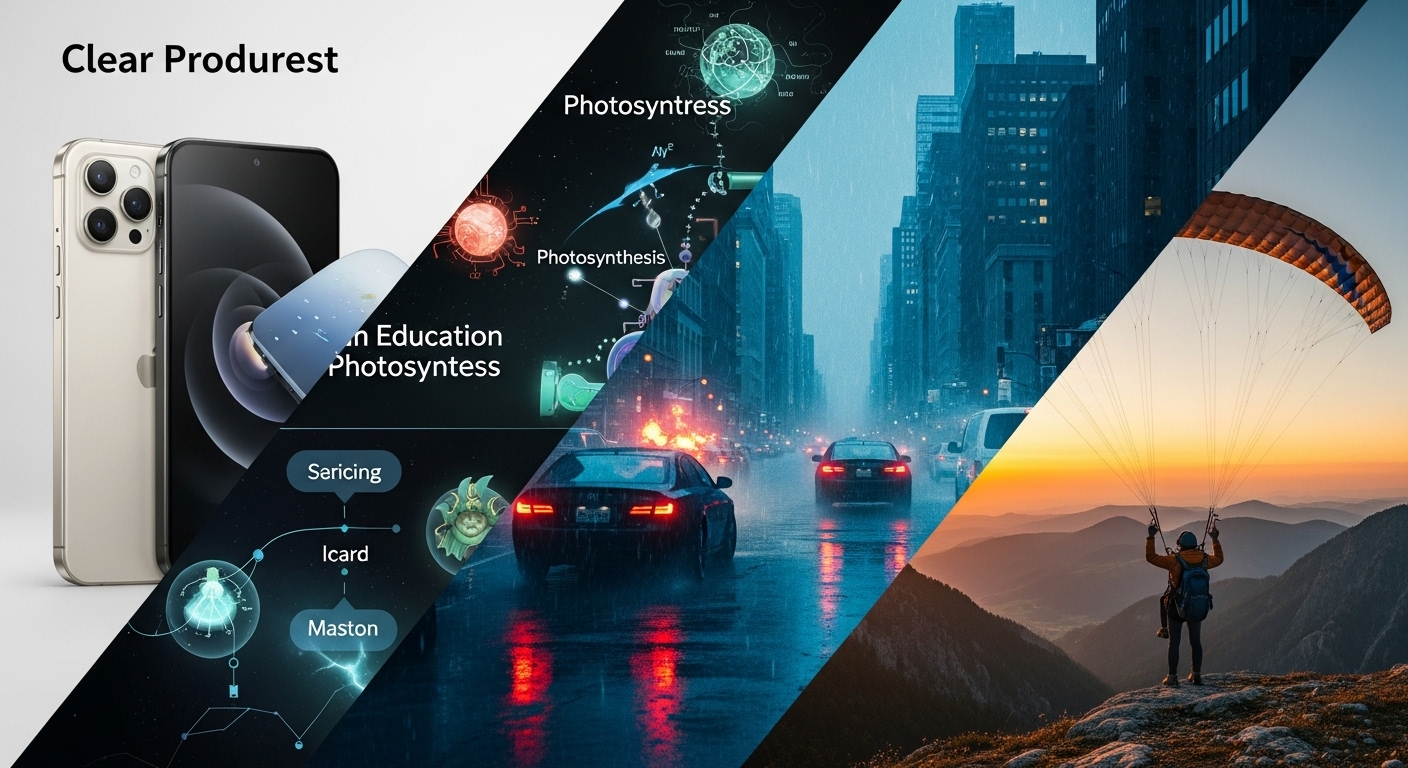 Trải nghiệm hình ảnh đa dạng với các phân cảnh sản phẩm, giáo dục, điện ảnh và du lịch chuyển tiếp mượt mà, thể hiện khả năng ứng dụng rộng rãi của Google Gemini Veo 3.