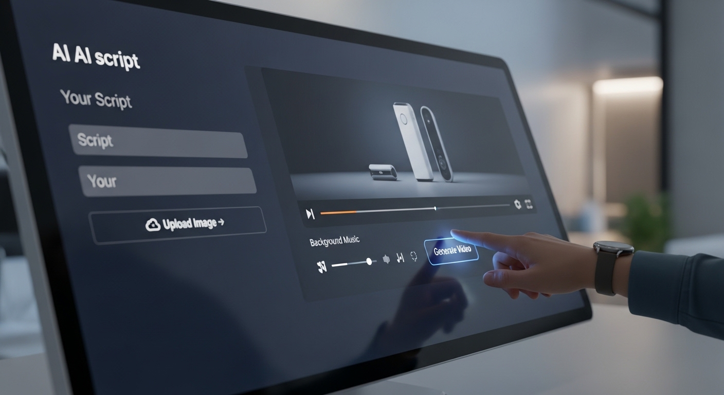 Giao diện AI tạo video thân thiện trên màn hình cảm ứng, minh họa cách sử dụng Veo 3 AI tạo video với nhập liệu đơn giản và xuất video chuyên nghiệp.