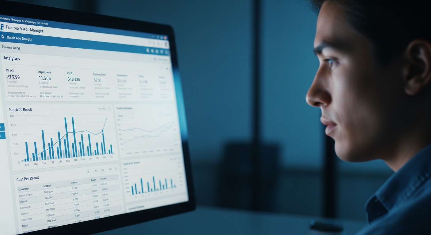 Màn hình hiển thị phân tích hiệu suất chiến dịch Facebook Ads Manager chi tiết, cung cấp dữ liệu quan trọng để tối ưu hóa việc kiếm tiền trên Facebook.