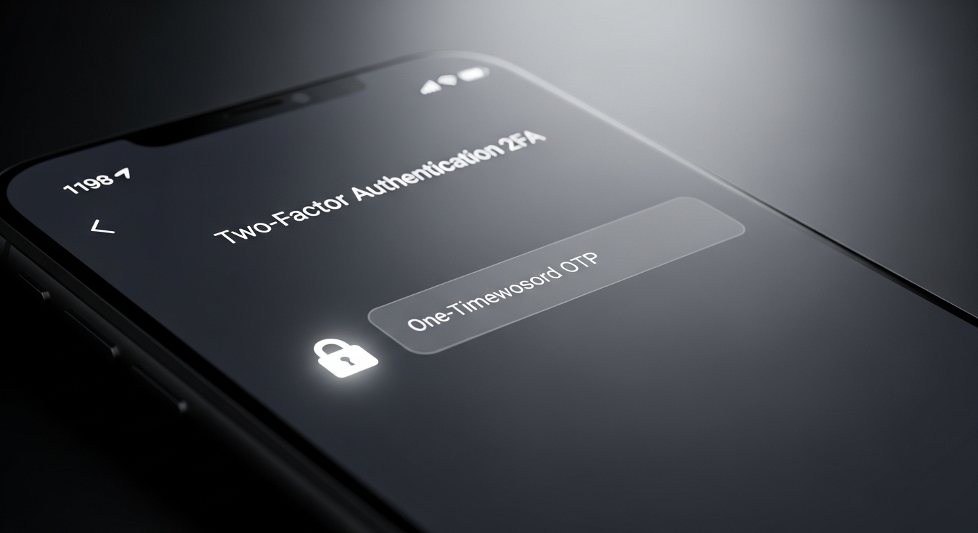 Màn hình smartphone hiển thị mã OTP và biểu tượng khóa bảo mật, minh họa bước an toàn khi thực hiện cách rút tiền TikTok Shop.