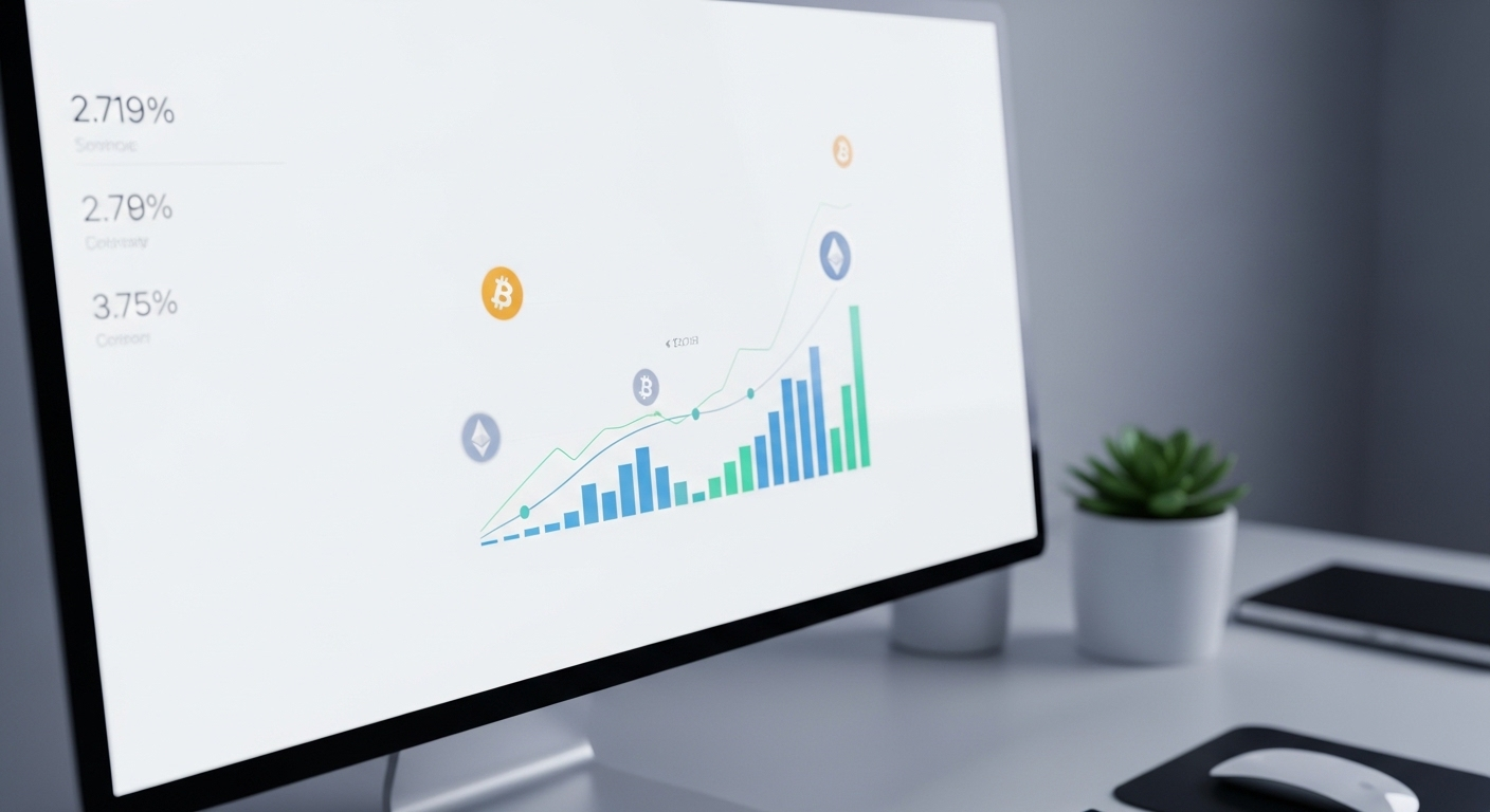 Màn hình máy tính hiển thị giao diện ứng dụng tài chính với biểu đồ tăng trưởng ổn định, minh họa tiềm năng của một app kiếm tiền online không cần vốn hiệu quả.