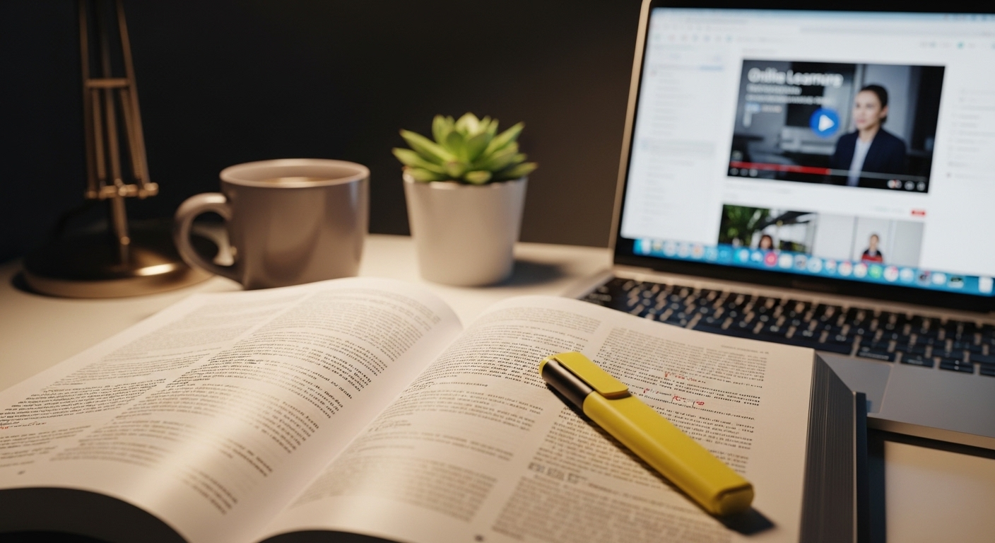 Bàn học tập hiện đại với sách, laptop hiển thị nền tảng học trực tuyến, lý tưởng để tìm hiểu sâu hơn về MMO là gì và phát triển các kỹ năng mới. Bàn học tập hiện đại với sách, laptop hiển thị nền tảng học trực tuyến, lý tưởng để tìm hiểu sâu hơn về MMO là gì và phát triển các kỹ năng mới.