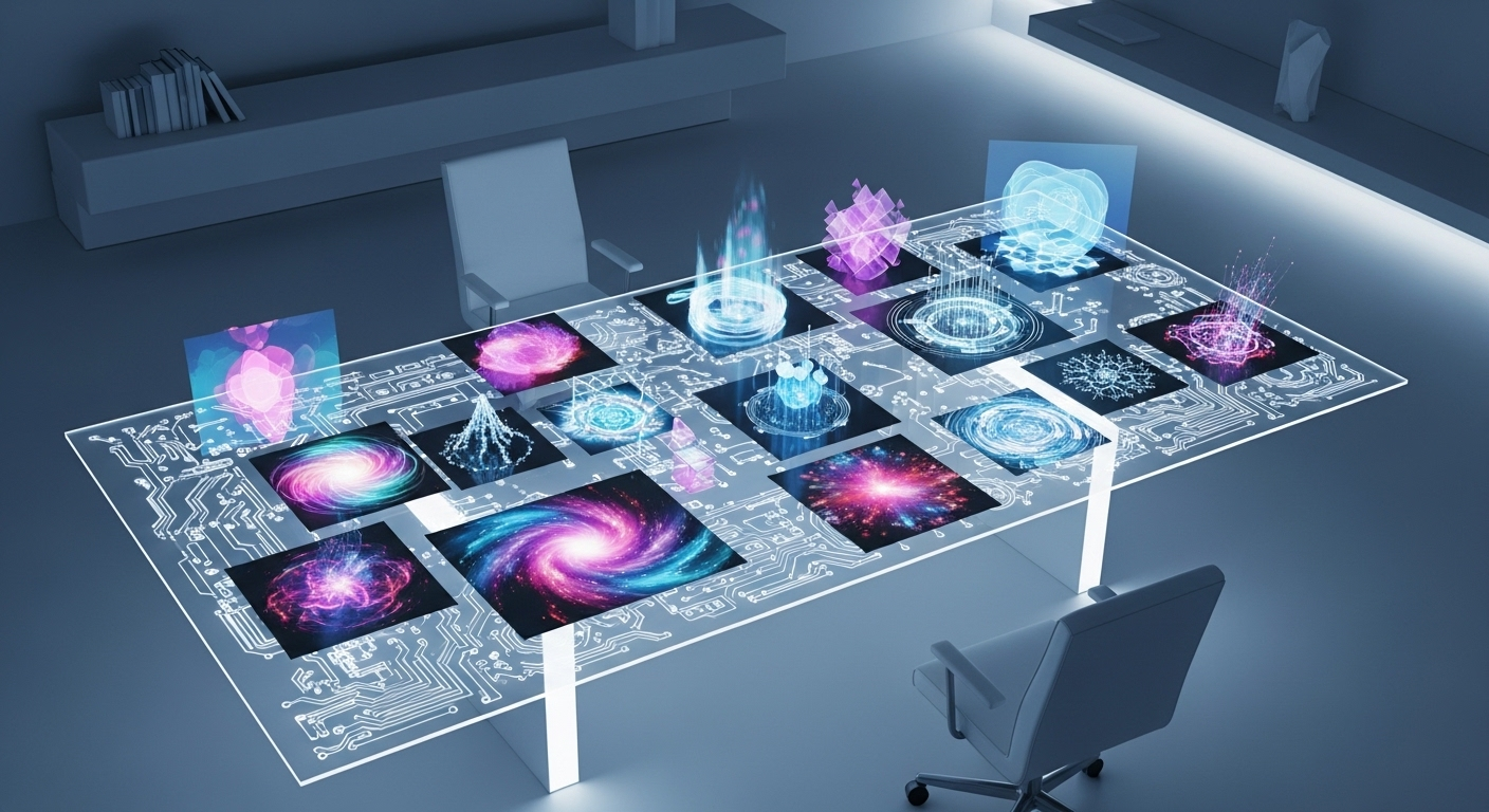 Không gian làm việc hiện đại với màn hình lớn hiển thị các yếu tố thiết kế kỹ thuật số trừu tượng, sống động. Con trỏ sáng tương tác trên bảng màu và công cụ, mô tả quá trình sáng tạo sản phẩm số để kiếm tiền online MMO hiệu quả. Không gian làm việc hiện đại với màn hình lớn hiển thị các yếu tố thiết kế kỹ thuật số trừu tượng, sống động. Con trỏ sáng tương tác trên bảng màu và công cụ, mô tả quá trình sáng tạo sản phẩm số để kiếm tiền online MMO hiệu quả.