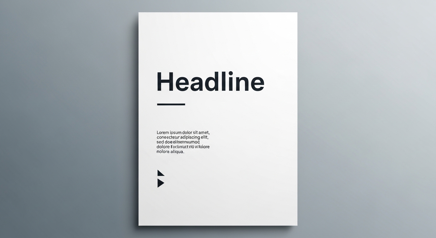 Poster tối giản với bố cục tinh tế, tận dụng không gian trắng hiệu quả, gồm tiêu đề lớn, đoạn văn bản ngắn gọn và biểu tượng nhỏ trên nền đơn sắc, tạo cảm giác tập trung. Một ví dụ minh họa cách làm poster trên Canva chuyên nghiệp và thu hút.