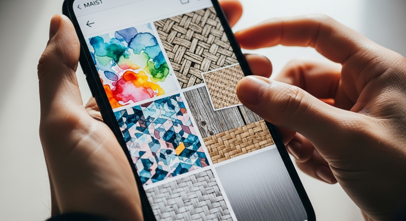 Màn hình máy tính hiển thị thư viện mẫu ghép ảnh đa dạng trên Canva. Con trỏ chuột đang chọn một bố cục, minh họa cách ghép ảnh trên Canva bằng cách chọn template.