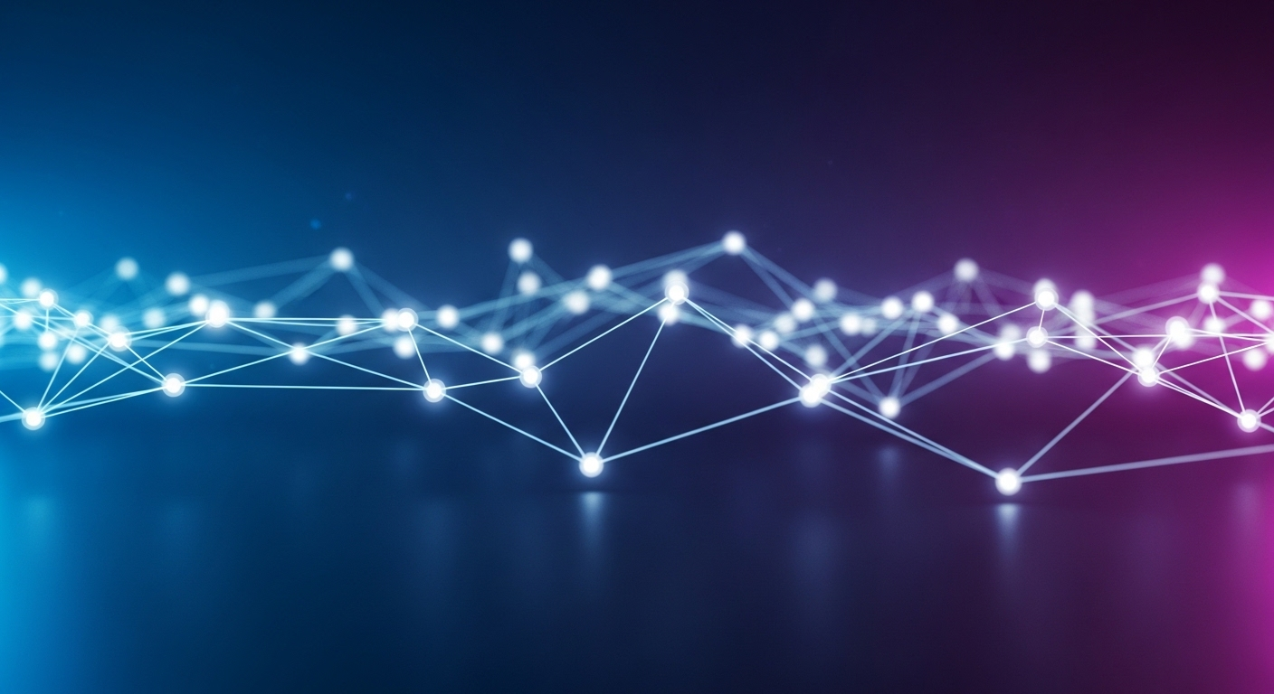 Mạng lưới kỹ thuật số phát sáng, tượng trưng cho sự kết nối và phát triển cộng đồng, minh họa tiềm năng các cách kiếm tiền trên TikTok.