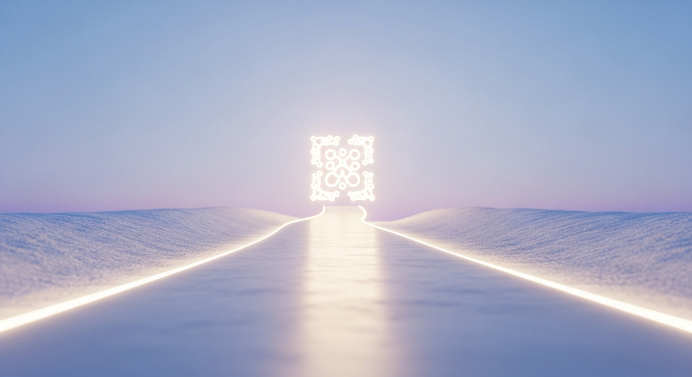 Con đường sáng uốn lượn dẫn đến biểu tượng số phát sáng, tượng trưng cho hành trình phát triển và cơ hội mới trong không gian kỹ thuật số. Tìm hiểu MMO là gì để khám phá tiềm năng của bạn.