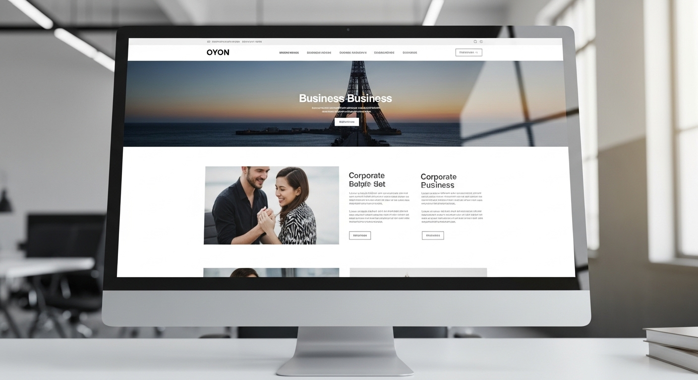 Trang chủ website doanh nghiệp hiện đại, một kênh truyền thông số chuyên nghiệp, hiển thị rõ nét trên màn hình máy tính rộng. Thiết kế gọn gàng với menu điều hướng, hình ảnh và nội dung tổ chức khoa học.