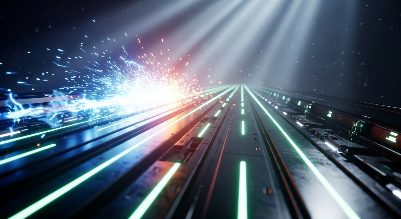 Đường đua tương lai bùng nổ ánh sáng và gia tốc cực nhanh, thể hiện sự tăng trưởng mạnh mẽ và đột phá, gợi liên tưởng đến hiệu quả vượt trội của dịch vụ tăng like Youtube.