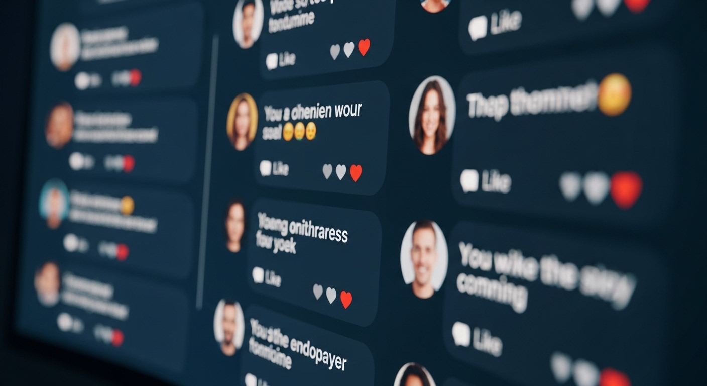 Màn hình hiển thị phần bình luận YouTube sôi động với tương tác tích cực, avatar, biểu tượng like và trái tim. Một cộng đồng năng động như vậy là minh chứng cho thành công của cách tạo kênh YouTube kiếm tiền hiệu quả.