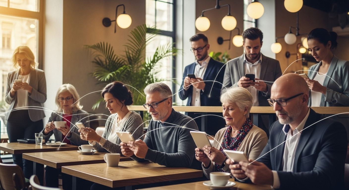 Nhiều người tại quán cà phê hiện đại đang tập trung vào thiết bị di động, tượng trưng cho kết nối và các cơ hội số. Tìm hiểu cách bật kiếm tiền từ Facebook Story để tối ưu doanh thu online. Nhiều người tại quán cà phê hiện đại đang tập trung vào thiết bị di động, tượng trưng cho kết nối và các cơ hội số. Tìm hiểu cách bật kiếm tiền từ Facebook Story để tối ưu doanh thu online.