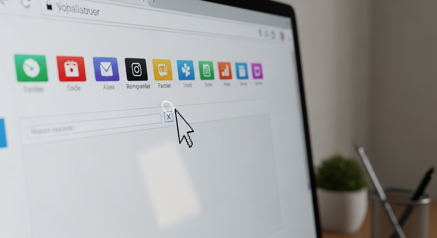 Giao diện trình duyệt web nhiều tab trên màn hình máy tính. Con trỏ chuột đang đóng một tab để tối ưu hiệu suất, giúp khắc phục Canva bị lỗi hiệu quả.